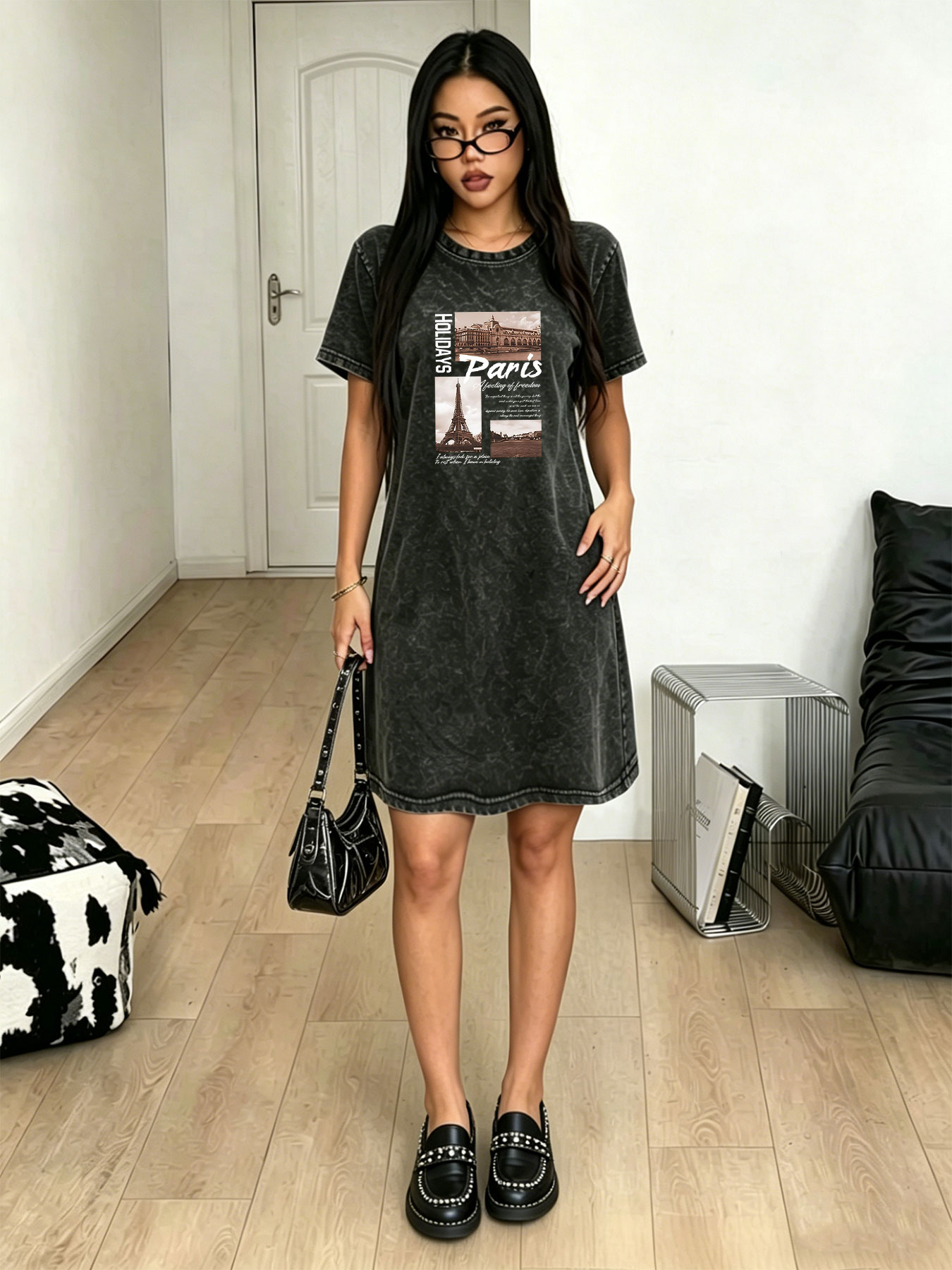 Damen-T-Shirt-Kleid im Vintage – Streetwear Brand Paris Bewertung und Preis